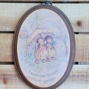 Vintage 1970's Hallmark Friendship Oval Wall Plaque By Mary Hamilton